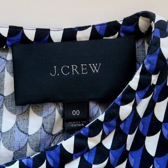 J. Crew Jet Set Women's Geometric Print Patterned Side Zip Career Shift Dress - Picture 7 of 12